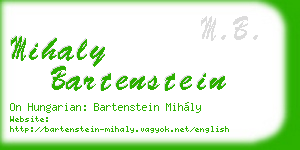 mihaly bartenstein business card